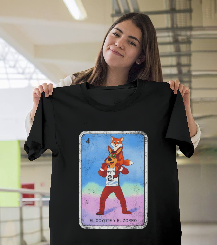 San Antonio Spurs Coyote El Zorro Lotería Card Number 4 T-Shirt