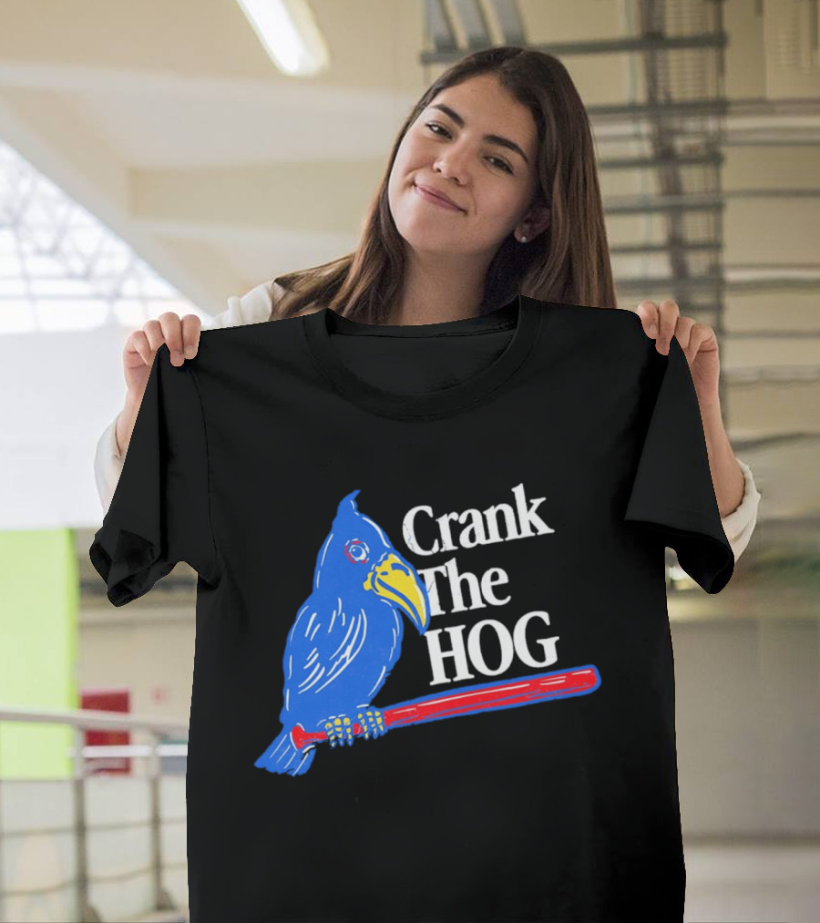 Kansas Jayhawks Crank The Hog Baseball Bird T-Shirt