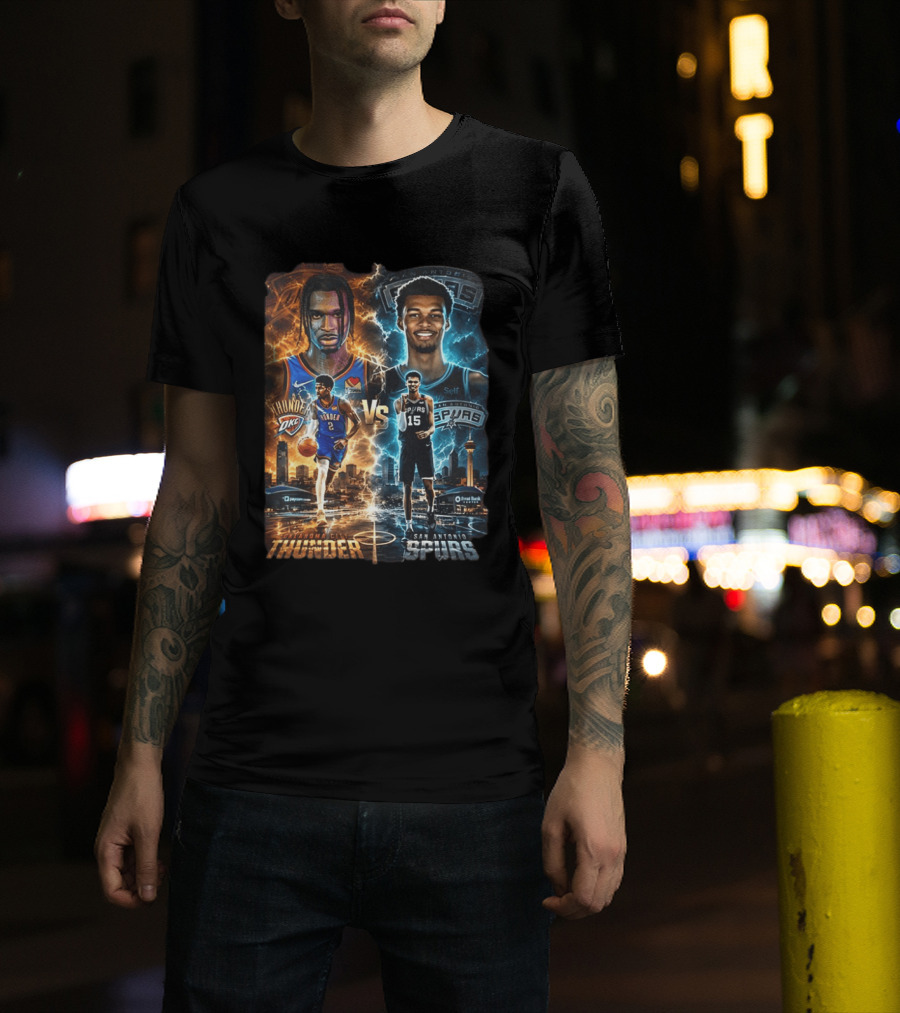 Shai Gilgeous Alexander Oklahoma City Thunder Vs Victor Wembanyama San Antonio Spurs NBA Showdown T-Shirt
