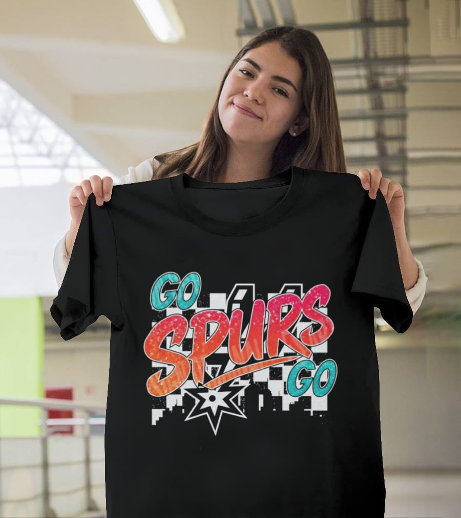 Go Spurs Go San Antonio Spurs Basketball Glitter NBA 2026 Starburst T-Shirt