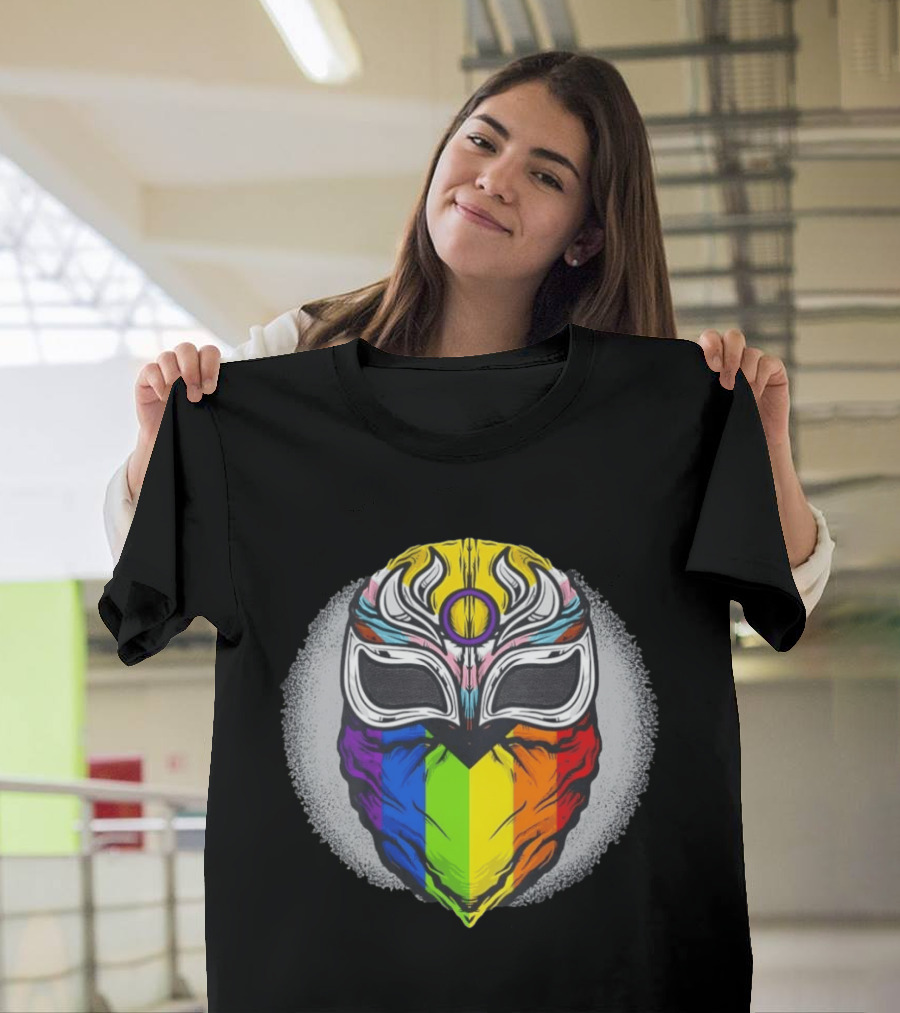 Pride Luchador Mask Rainbow Lucha Wrestling T-Shirt