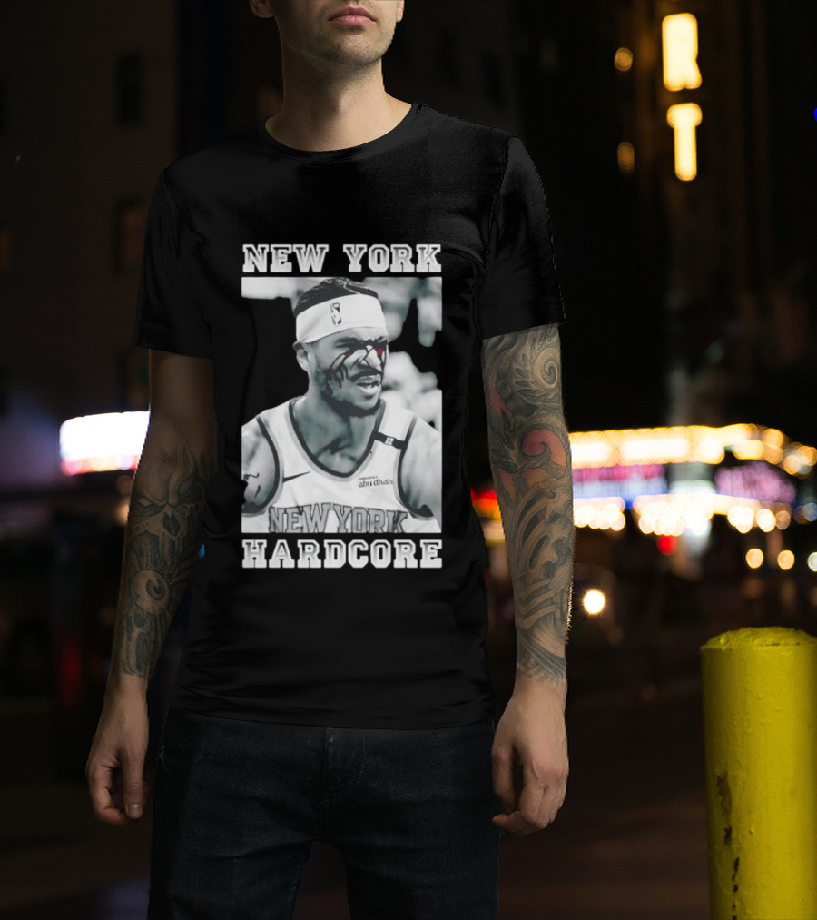 New York Hardcore Josh Hart Bleeding Face NBA Knicks T-Shirt