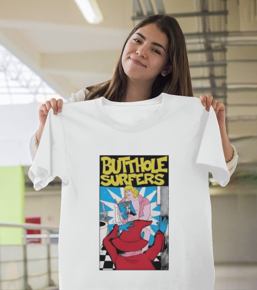 Butthole Surfers Comic Cover With Wizard And Bathroom Scene T-Shirt