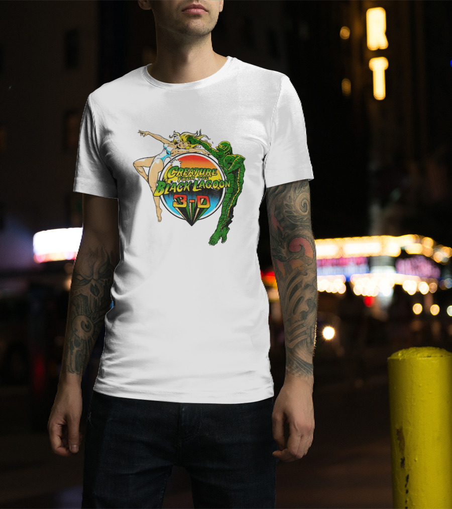 Creature From The Black Lagoon 3 D Gill Man Cartoon T-Shirt