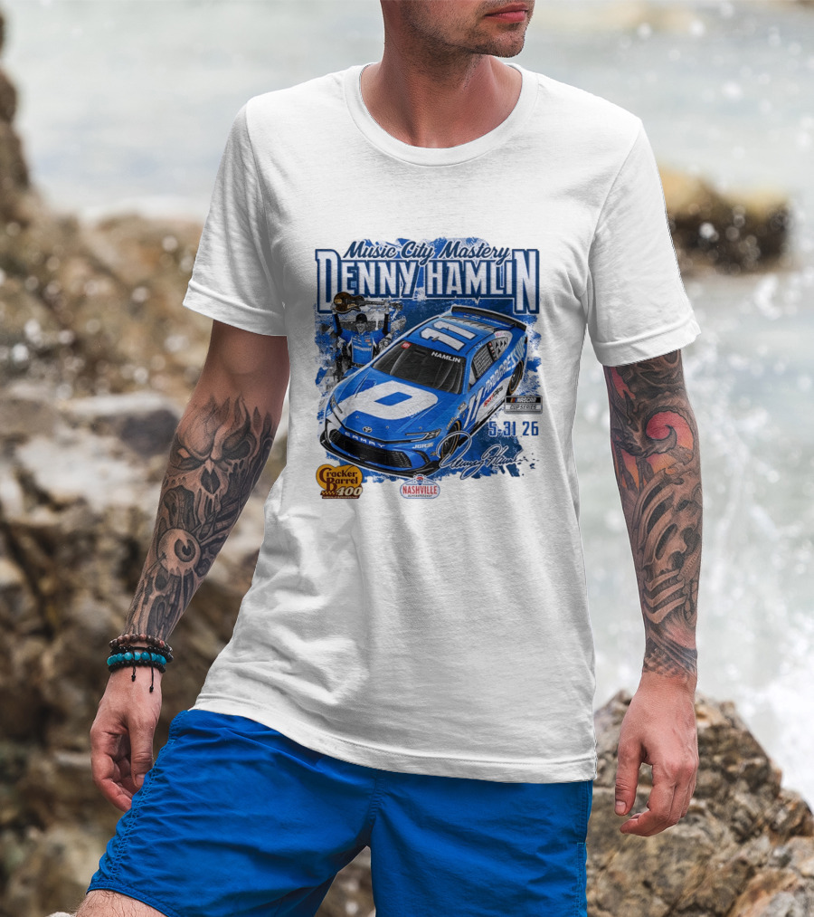 Music City Mastery Denny Hamlin Cracker Barrel 400 Nashville Superspeedway 2026 NASCAR Cup Series T-Shirt