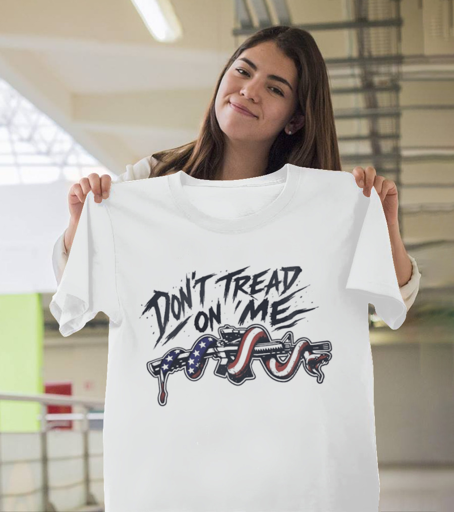 Don't Tread On Me American Flag Patriot Snake T-Shirt