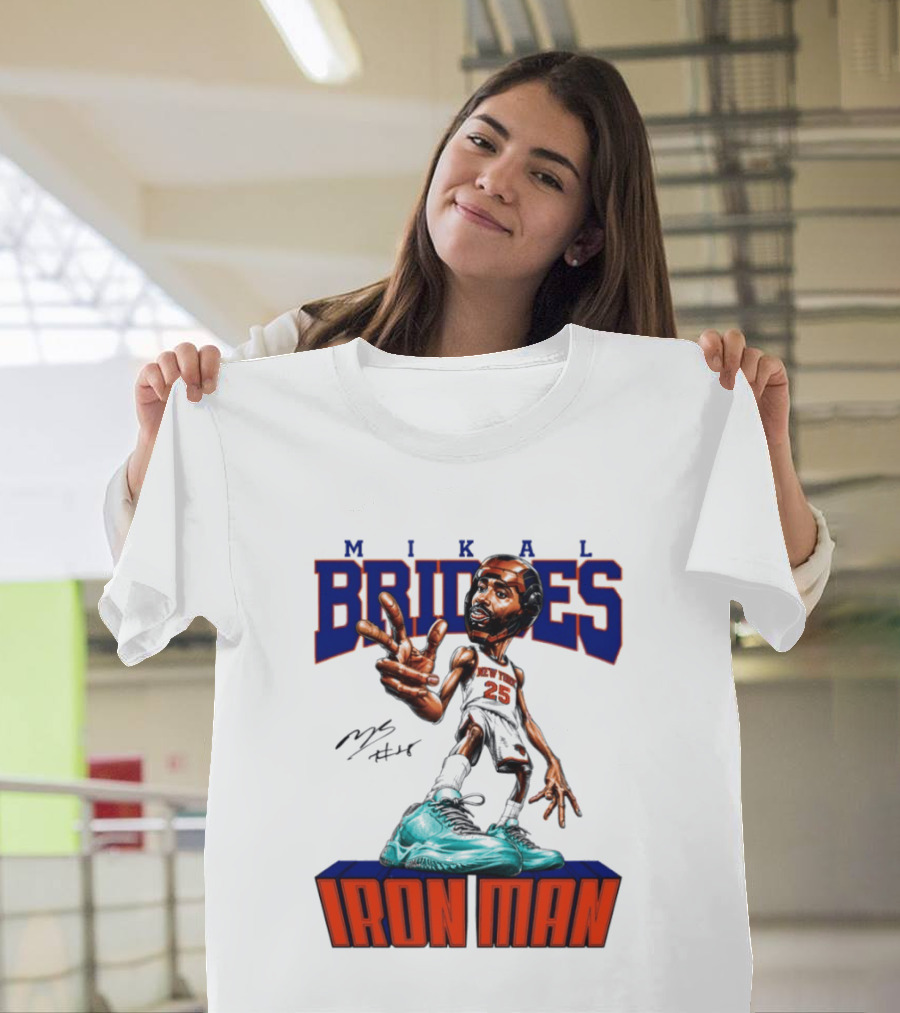 Mikal Bridges Iron Man New York Knicks NBA 2026 T-Shirt