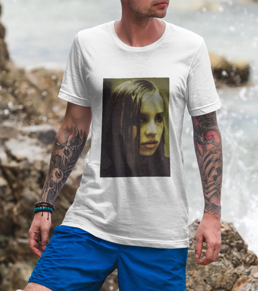Raf Simons FW18 Christiane F Wet Hair Portrait Fashion T-Shirt