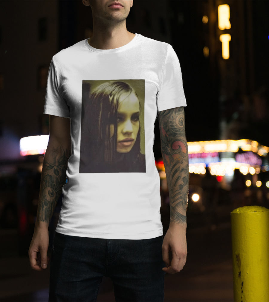 Raf Simons FW18 Christiane F Wet Hair Portrait Fashion T-Shirt
