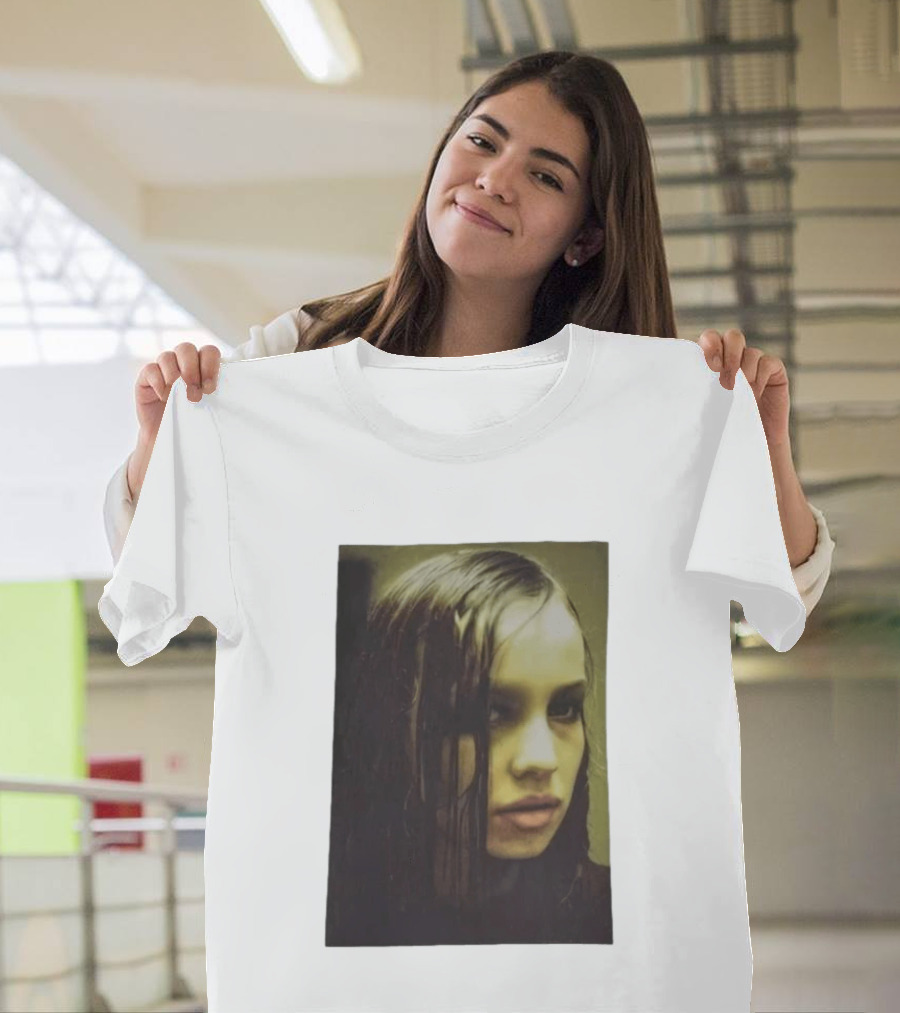 Raf Simons FW18 Christiane F Wet Hair Portrait Fashion T-Shirt