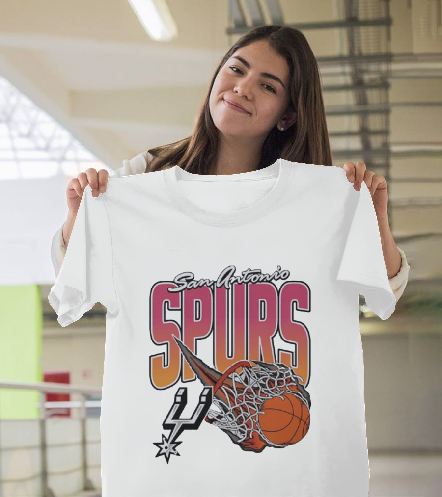 San Antonio Spurs Teal Basketball Explosion T-Shirt