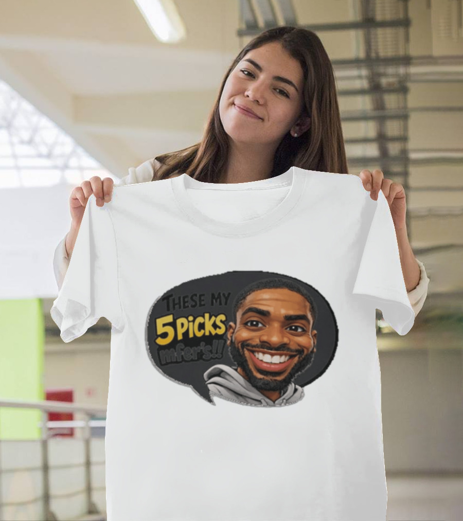These My 5 Picks Mikal Bridges Caricature T-Shirt