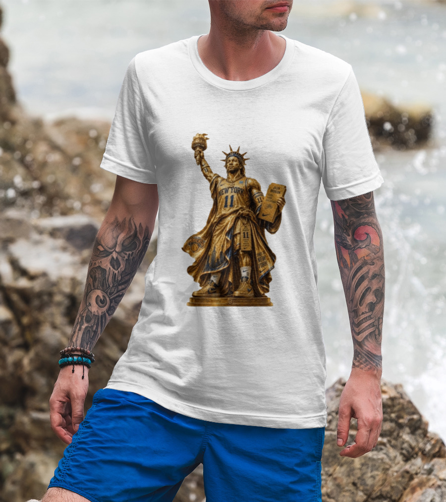 New York Knicks Jalen Brunson Statue Of Liberty Nike 11 Basketball Knicks T-Shirt