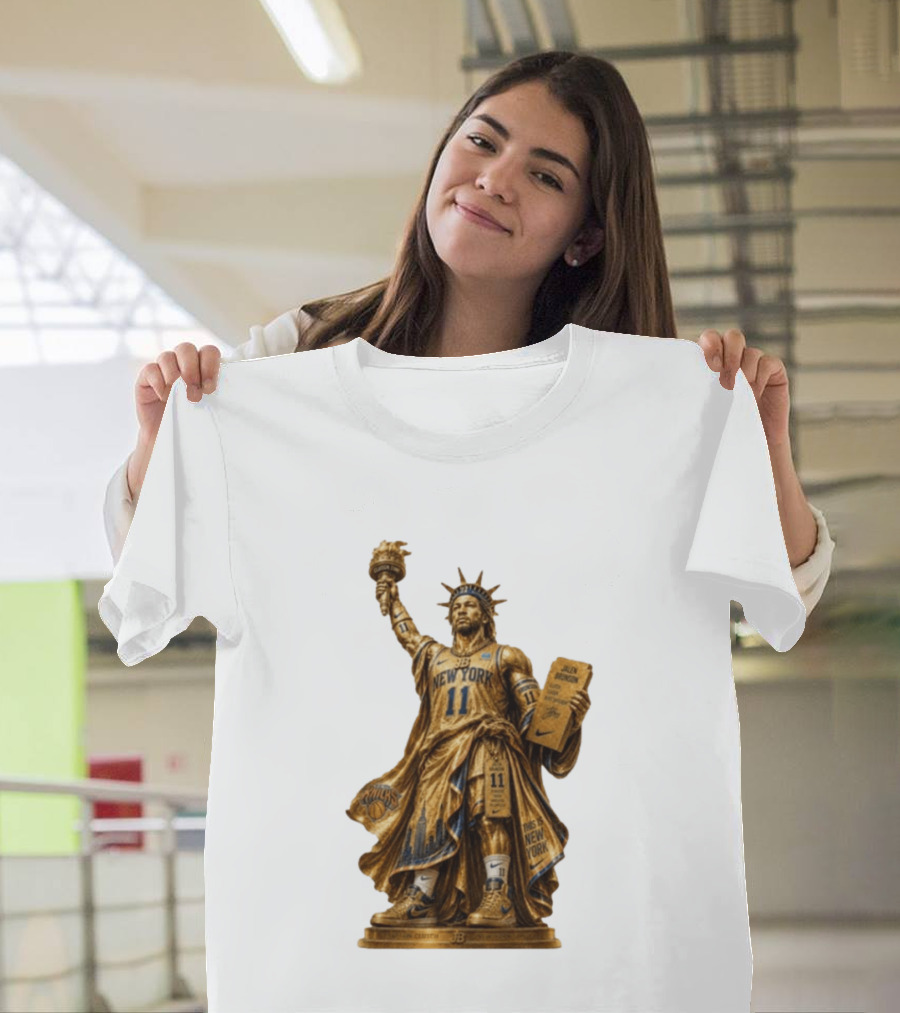 New York Knicks Jalen Brunson Statue Of Liberty Nike 11 Basketball Knicks T-Shirt