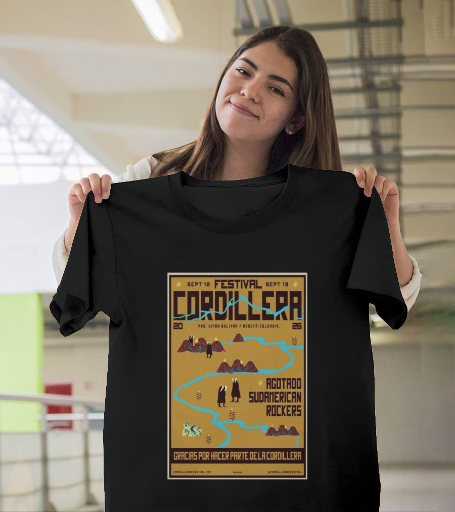 Festival Cordillera Sept 12 13 2026 Bogotá Colombia Agotado Sudamerican Rockers Pro. Simón Bolívar T-Shirt