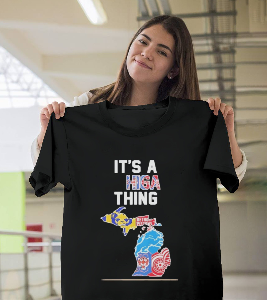It's A Michigan Thing Detroit Pistons Tigers Red Wings Wolverines T-Shirt