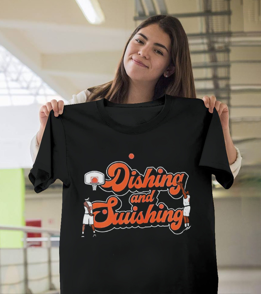 Jalen Brunson New York Knicks Dishing And Swishing Basketball Player NBA T-Shirt