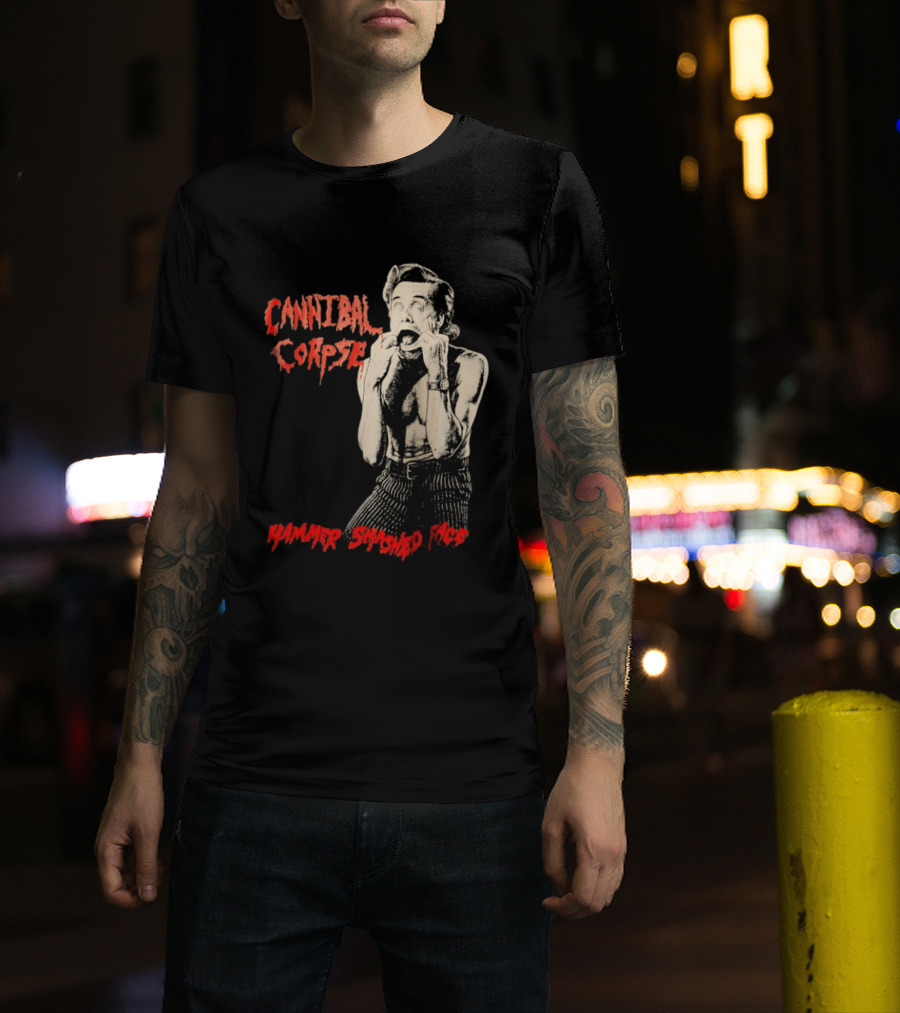 Cannibal Corpse Hammer Smashed Face Jim Carrey Ace Ventura Metal Music Band T-Shirt