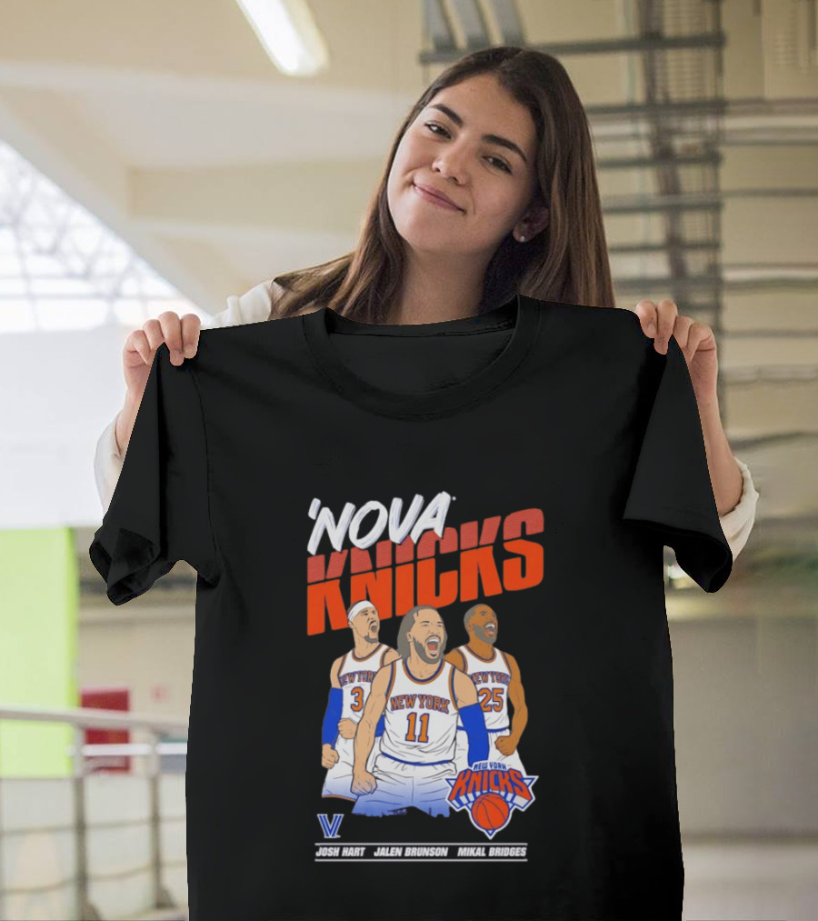 Nova Knicks Josh Hart Jalen Brunson Mikal Bridges New York NBA Basketball T-Shirt