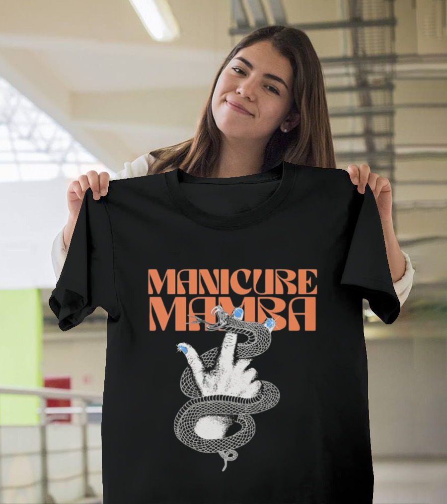 Manicure Mamba Snake Hand Nail Art With Gems T-Shirt
