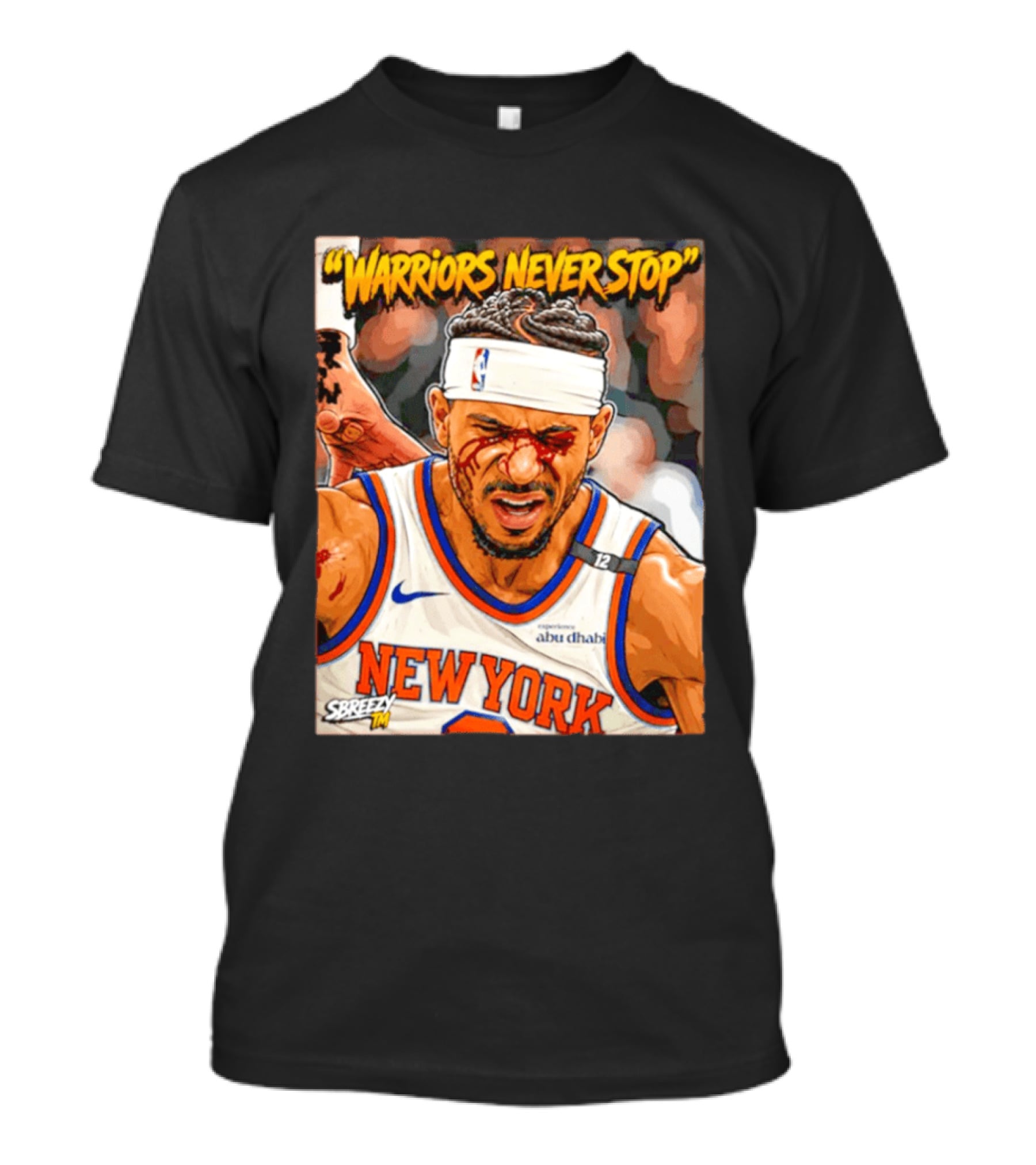 New York Knicks Josh Hart Warriors Never Stop Abu Dhabi Experience T-Shirt