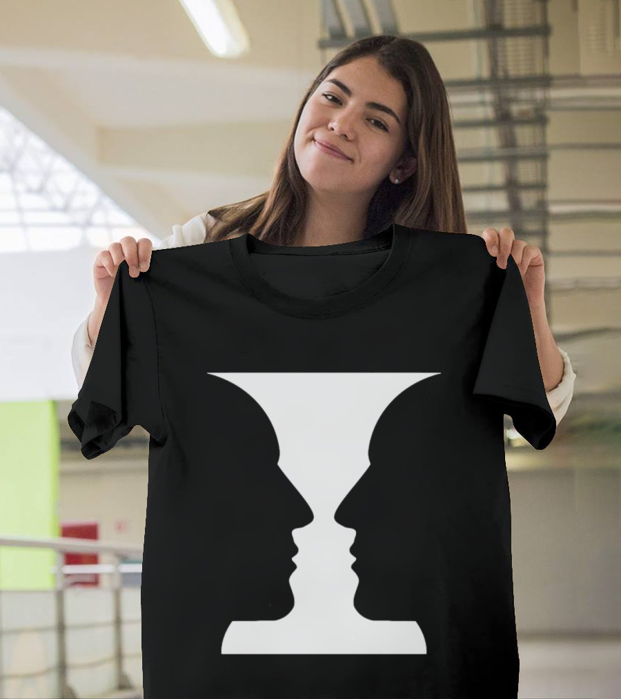 Rubin Vase Optical Illusion Cognitive Psychology Face Perception T-Shirt