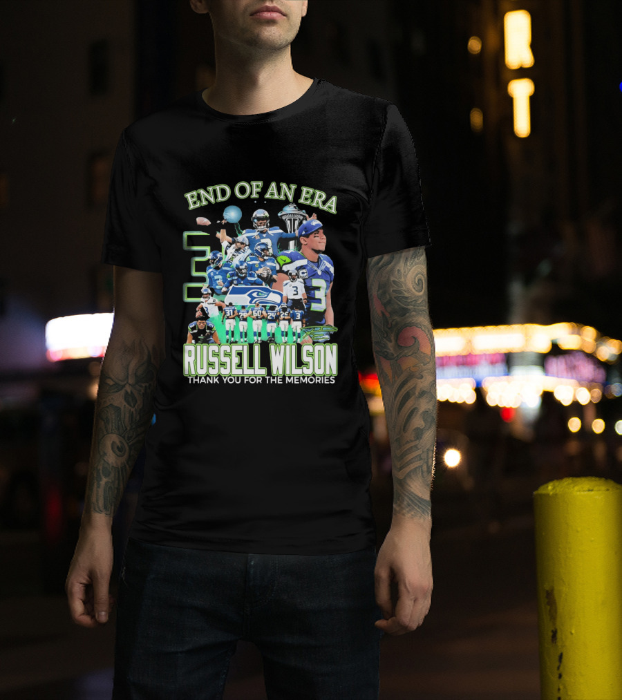 Russell Wilson Seattle Seahawks End Of An Era Thank You For The Memories T-Shirt
