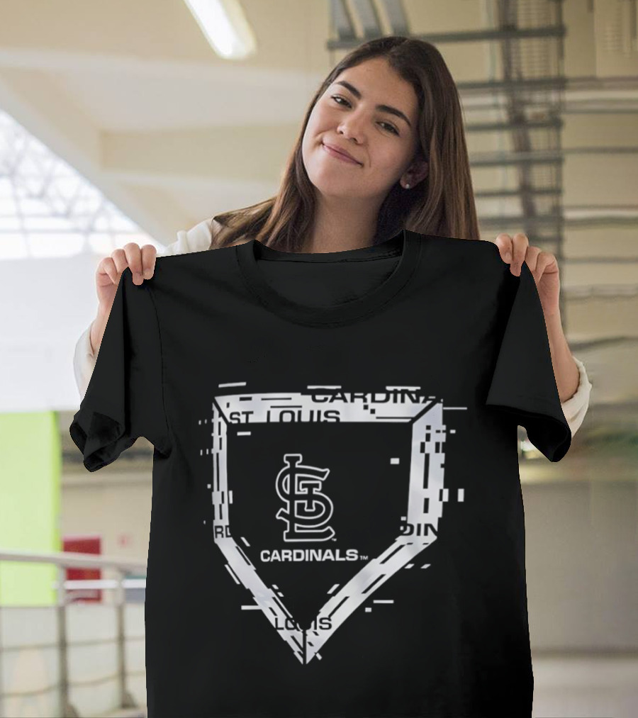 St Louis Cardinals Home Plate Glitch Logo Sports Fan T-Shirt