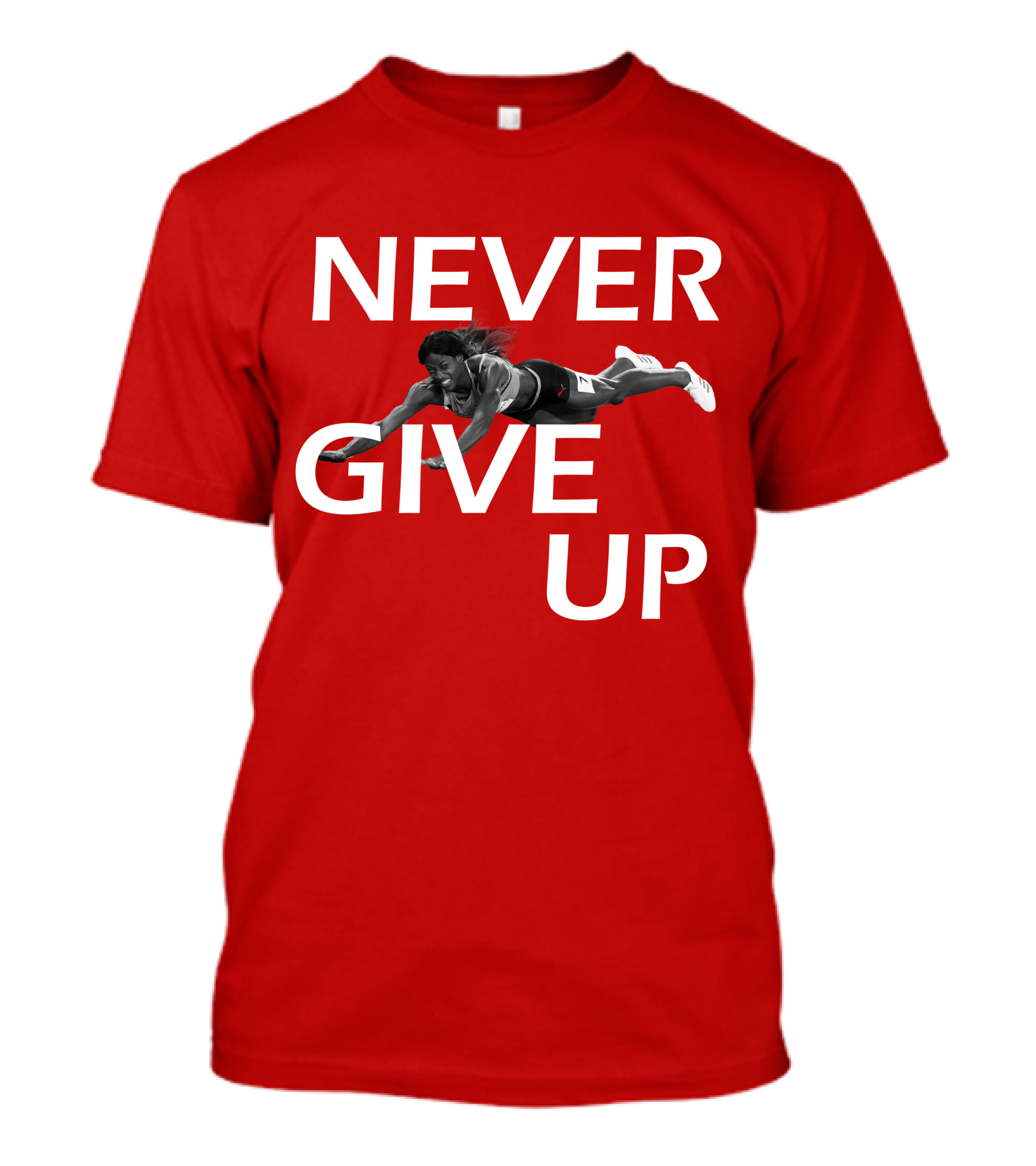 NEVER GIVE UP Shaunae Miller Jump Drive Determination T-Shirt