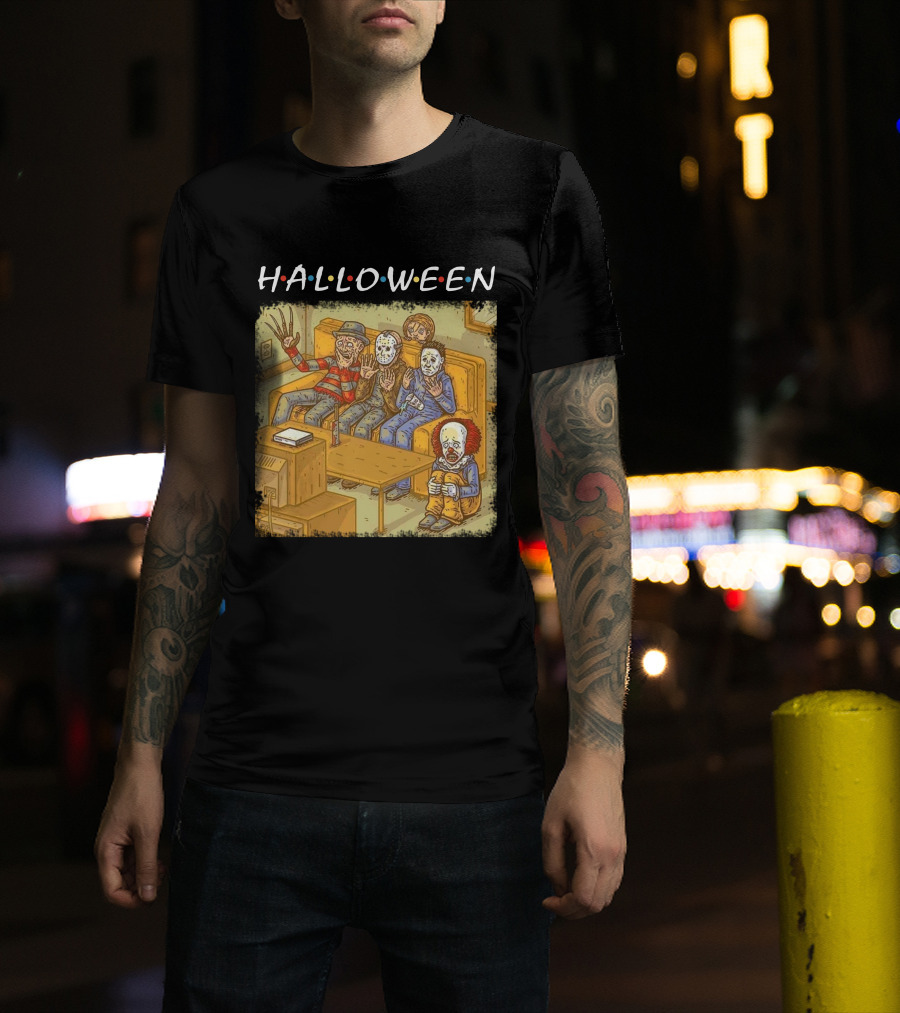 Halloween Horror Icons Relax On Couch T-Shirt