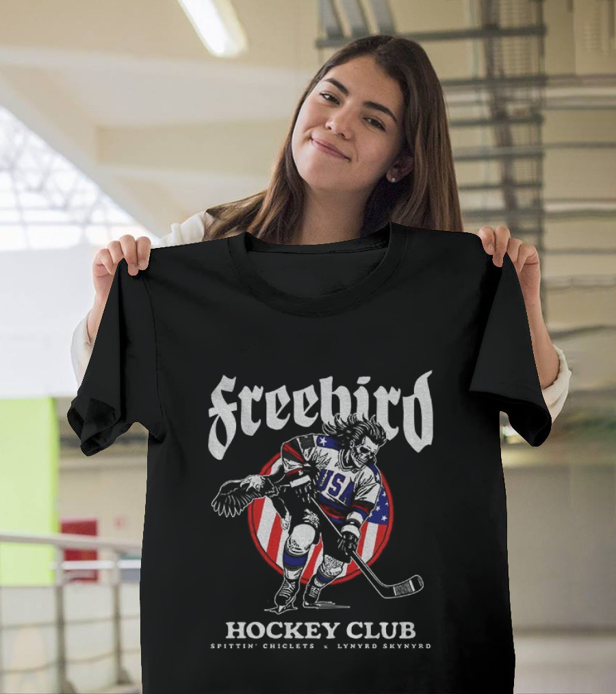 Freebird USA Spittin Chiclets Lynyrd Skynyrd Hockey Club T-Shirt