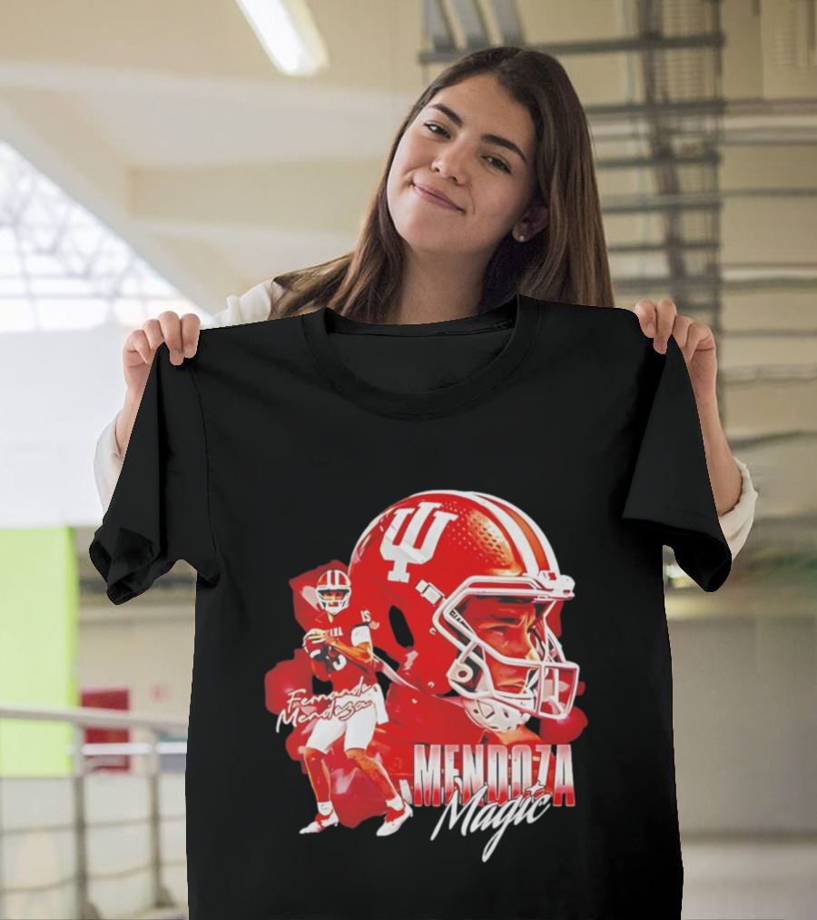 Fernando Mendoza Indiana Mendoza Magic Football Player Collage T-Shirt