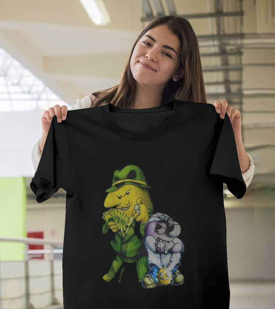 Pim And Charlie Cartoon Money And Chains Gangster Style T-Shirt