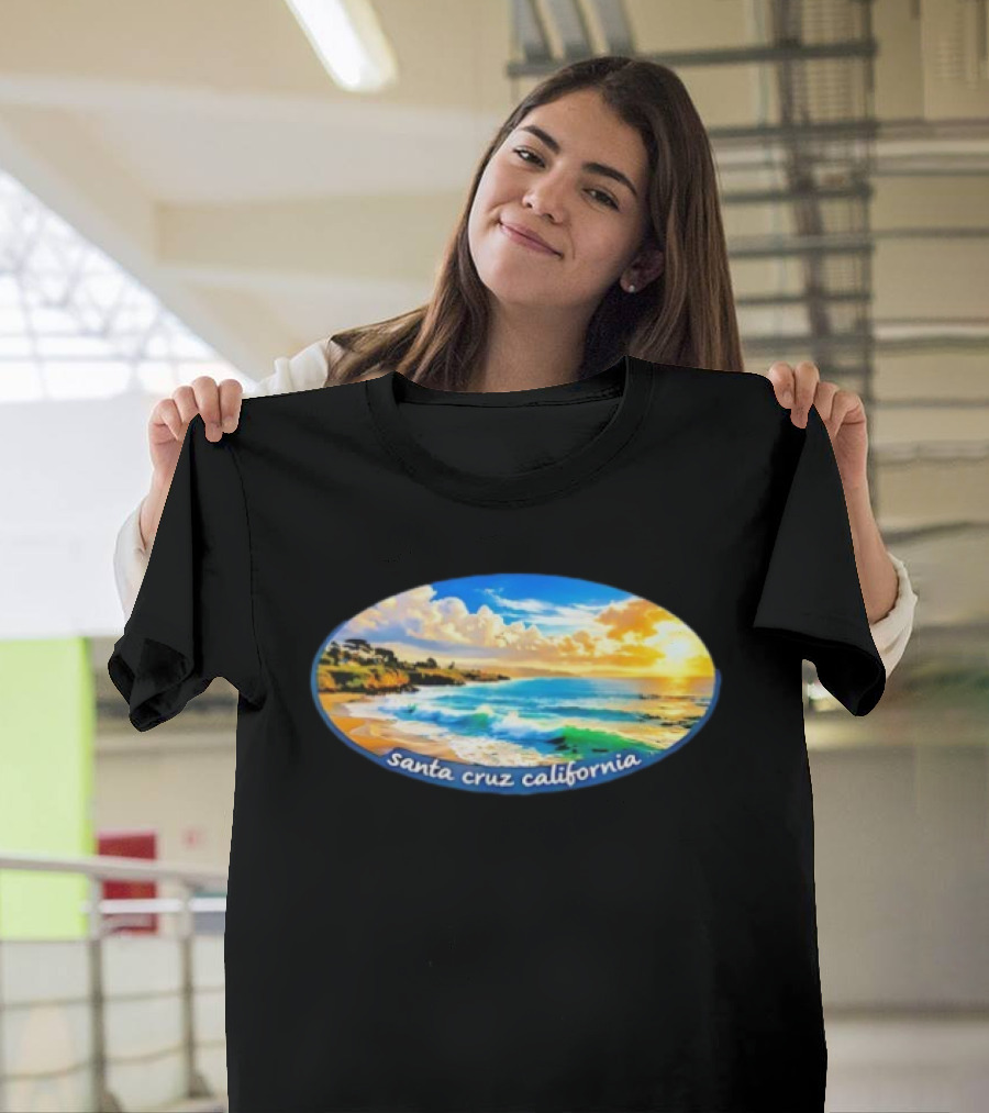 Ocean Coastal Scene Santa Cruz California Sunset T-Shirt