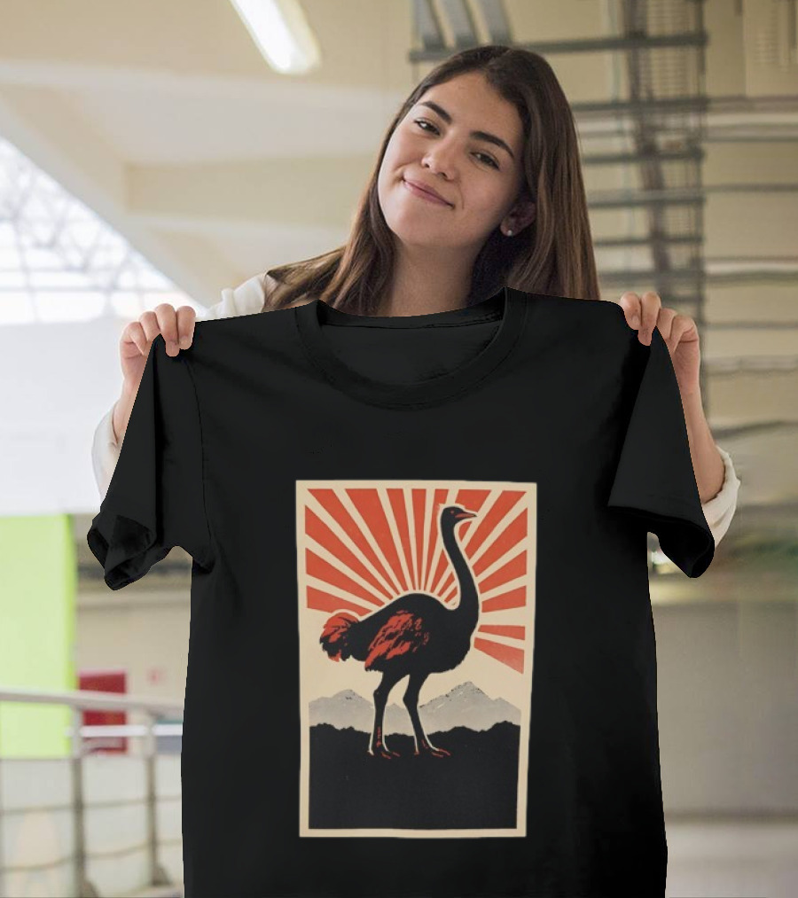 Ostrich Vintage Sunrise Silhouette T-Shirt