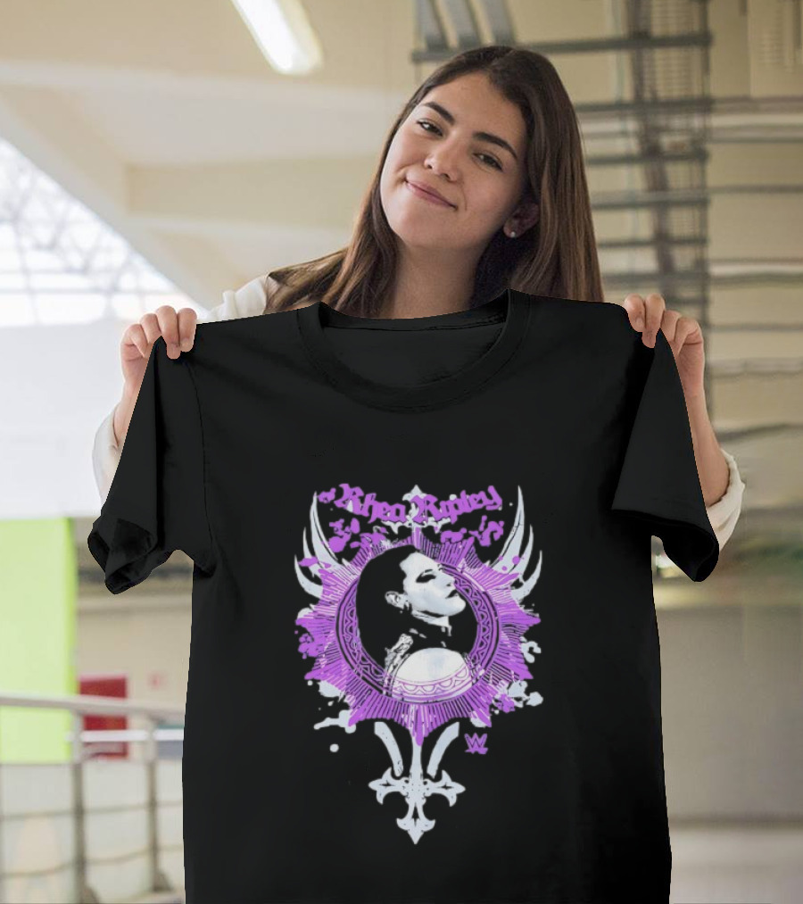 Rhea Ripley WWE Vintage Purple Circular Portrait T-Shirt