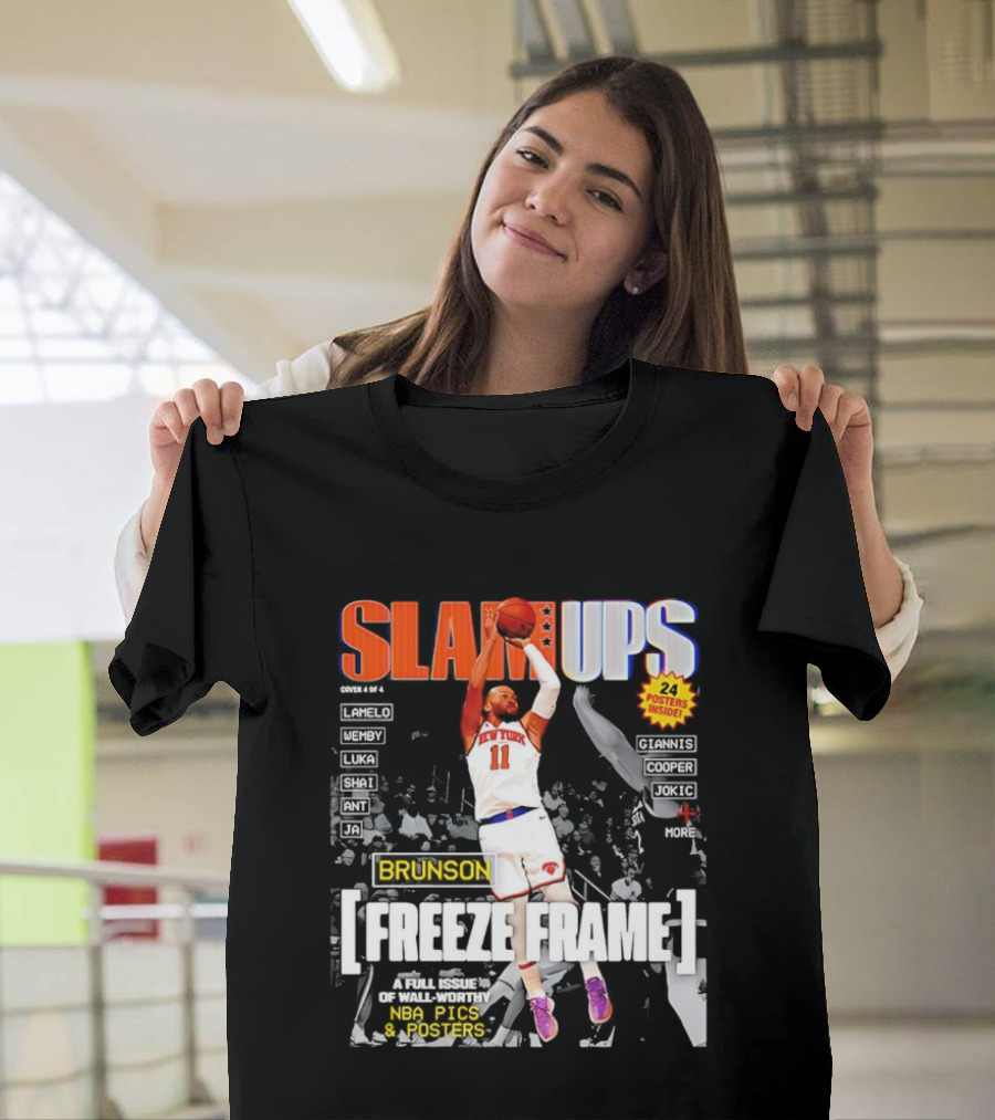 SLAM Ups Jalen Brunson Freeze Frame New York Knicks NBA Inside T-Shirt