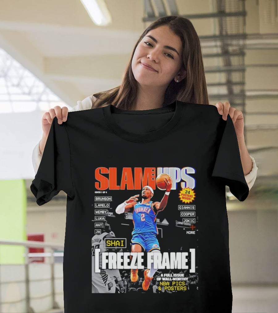 SLAM Ups Shai Gilgeous Alexander Freeze Frame Thunder NBA Picks S T-Shirt