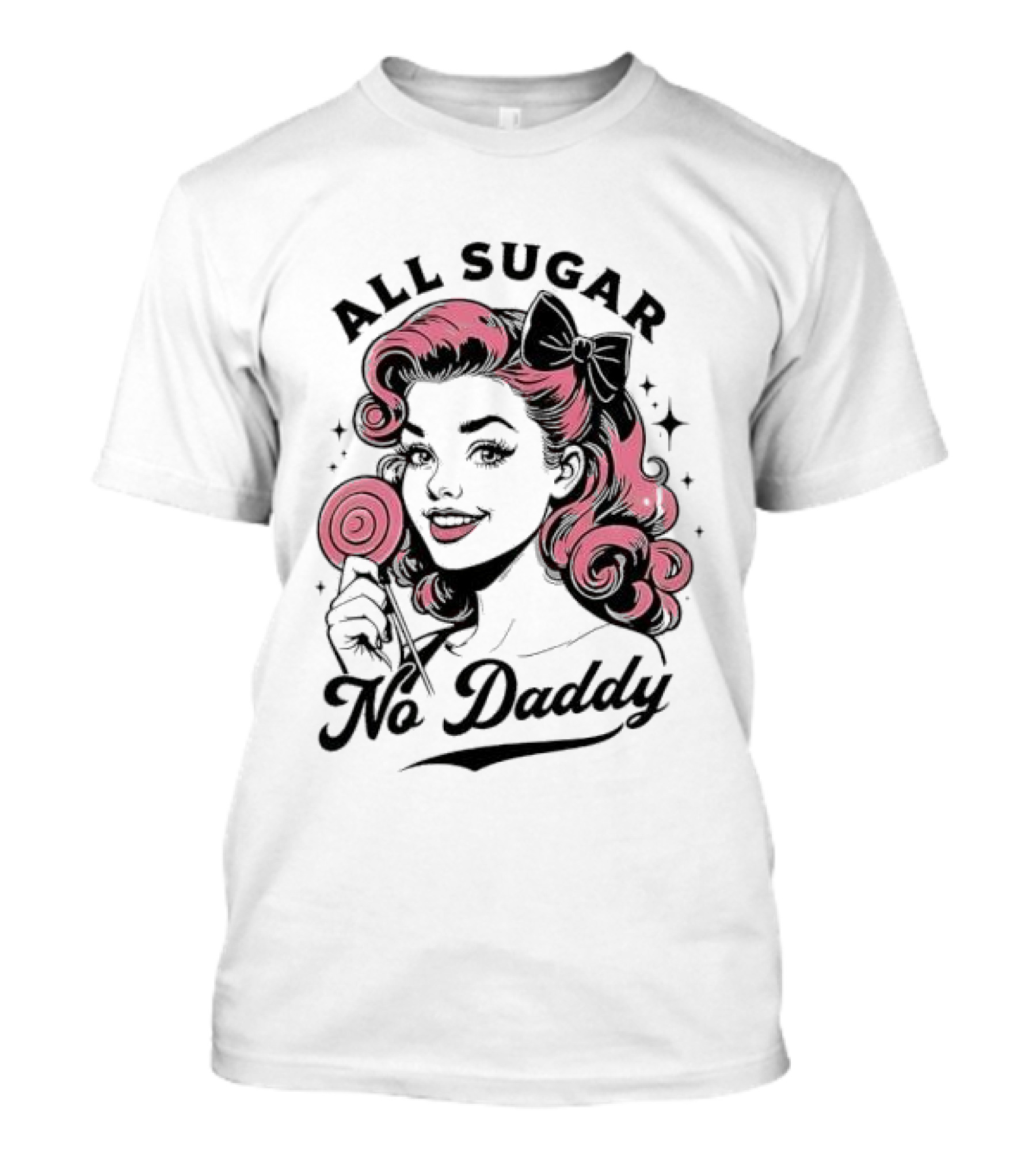 All Sugar No Daddy Retro Pin-Up Style T-Shirt