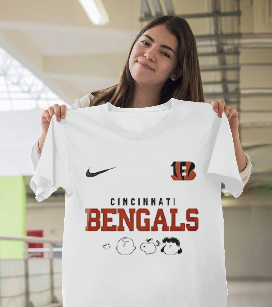 Cincinnati Bengals Nike Peanuts Abbey Road Cartoon Collaboration T-Shirt