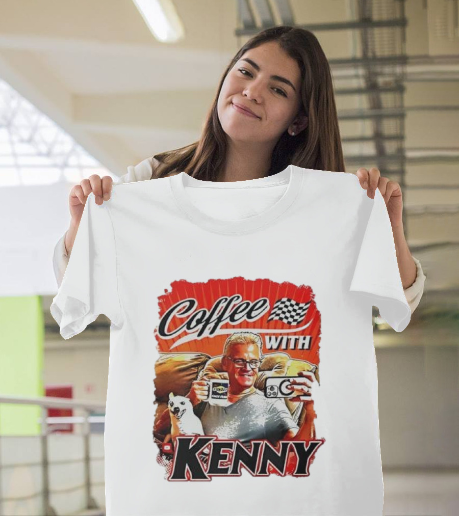 Coffee With Kenny Racing Checkered Flag And Dog T-Shirt