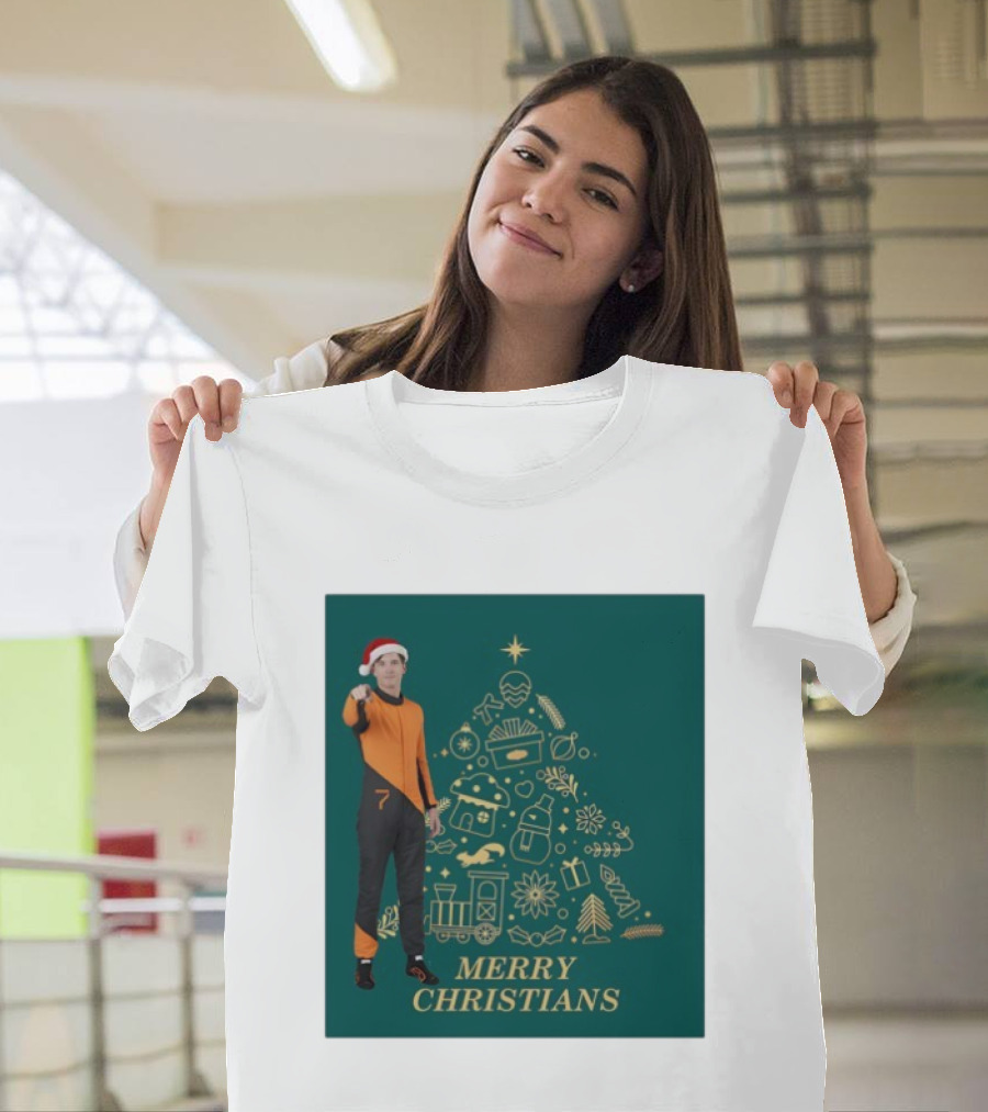Christian Lundgaard Merry Christians Formula 1 Christmas Green T-Shirt
