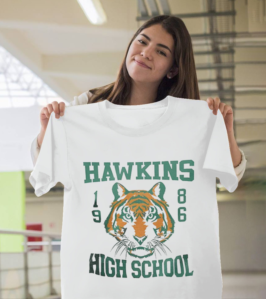 Hawkins High School 1986 Tiger Face T-Shirt