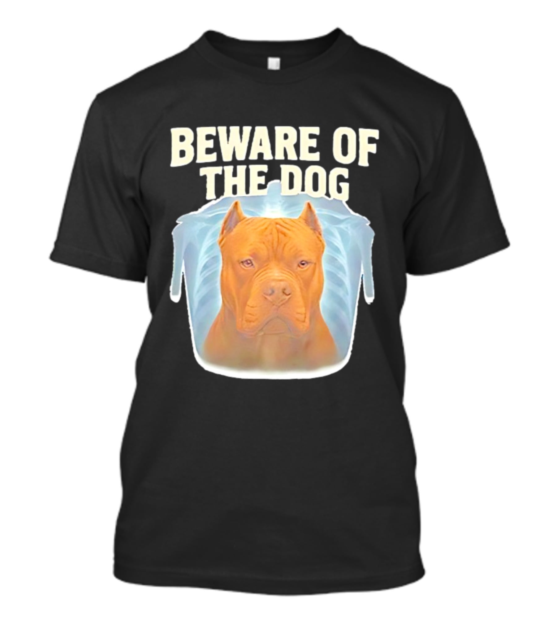 Beware Of The Dog X Ray Pitbull Warning T-Shirt