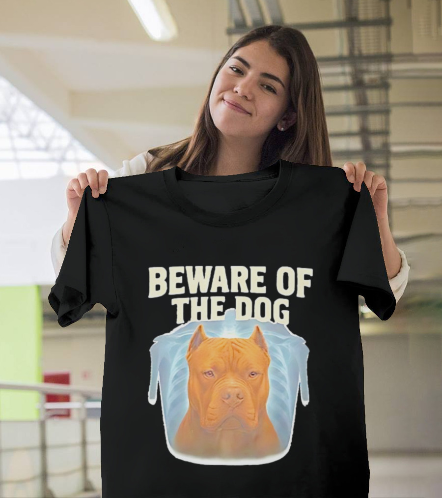 Beware Of The Dog X Ray Pitbull Warning T-Shirt