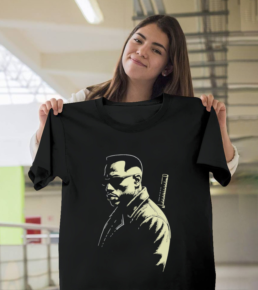 Blade Wesley Snipes Vampire Hunter Classic Samurai Sword T-Shirt
