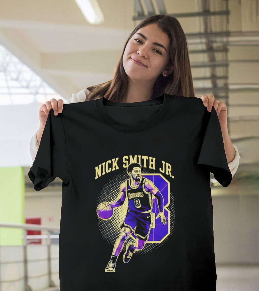 Nick Smith Jr Los Angeles Lakers Basketball Player Number 8 T-Shirt