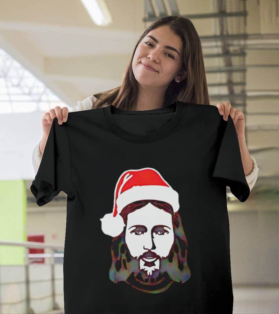 Jesus Santa Hat Christmas Birthday Celebration T-Shirt
