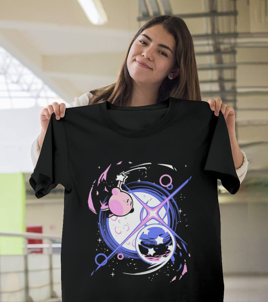 Kirby Celestial Cosmic Dance With Stars And Lunar T-Shirt