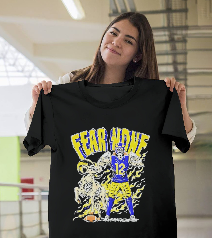 Puka Nacua Fear None 12 Los Angeles Rams Football Skeleton T-Shirt